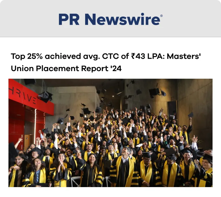 Masters’ Union MBA cohort 2024 reports Rs 28.52 lakh average salary; top offers reach Rs 61.8 lakh