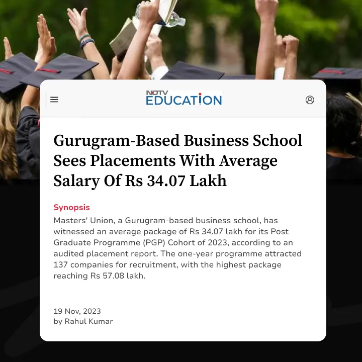 Gurugram-Based Business School Sees Placements With Average Salary Of Rs 34.07 Lakh